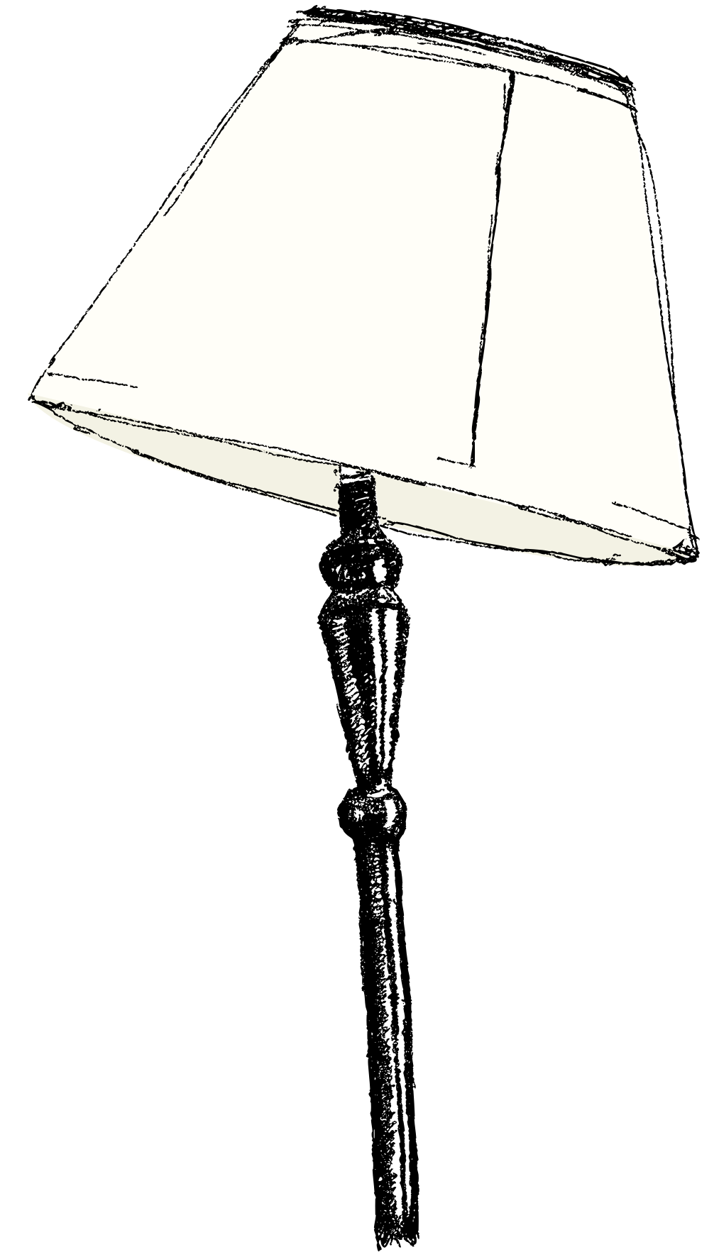 free-standing lamp with plain shade